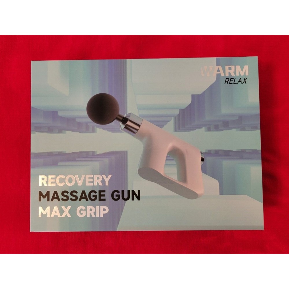 Warm Relax Recovery Massage Gun - Max Grip 4 Heads 5 Speed New in Box